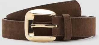 Mango Cintura crosta di cuoio fibbia quadrata marrone - Donna - XL - MANGO