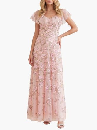 Needle & Thread Eden Rose V-Neck Ankle Gown in Opal/multi at Nordstrom, Size 12