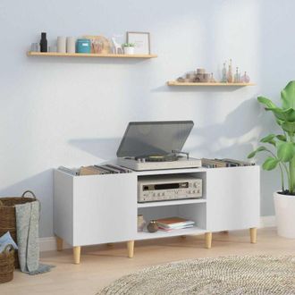 vidaXL Vidaxl - Mobile Porta Dischi Bianco 121x38x48 cm in Legno Multistrato