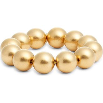 Kenneth Jay Lane Ball Stretch Bracelet in Gold at Nordstrom