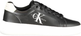 Calvin Klein Schoenen, Dames, Zwart, 40 EU, Polyester, Zwarte Polyester Sneaker met Sportdetails