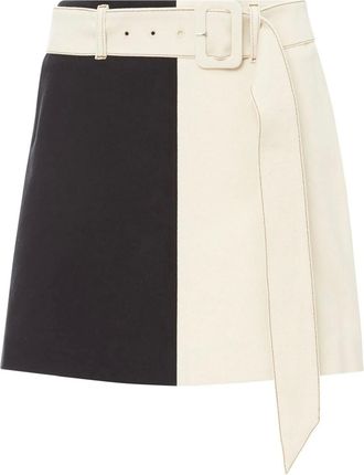 Nanushka Dyna Organic Cotton Denim Patchwork Skirt Size M