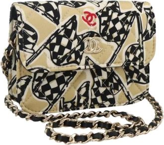 Chanel Pre-owned Mini Bags, female, Multicolor, Size: ONE SIZE Pre-owned Satin Mini Shoulder Bag