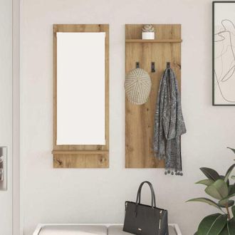vidaXL Wall-Mounted Coat Rack with Shelf Artisan oak 70 x 10 x 90 cm Vidaxl