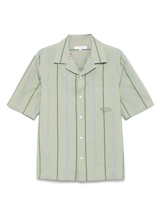 Maison Kitsun&eacute; striped shirt - men - Cotton/Polyamide - L - Green