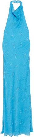 Staud Roselle Beaded Halterneck Maxi Dress
