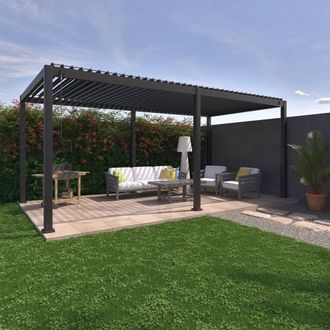 Sweeek Louvered Pergola Aluminium 6x3m in Grey