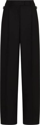 Pantaloni Torino Geplooide broek van zuivere wol - Dames - Wijde Broeken - Zwart - S - Wol - Broeken