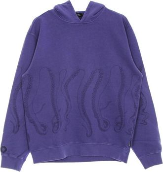 Octopus Amethist Geverfde Lichtgewicht Hoodie Heren - Heren - Hoodies - Paars - S - Katoen - Hoodies & sweatvesten