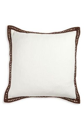 VCNY Home Crochet Edge Accent Pillow in Pumice Stone/chestnut at Nordstrom Rack