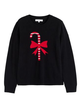 Chinti and Parker candy-cane sweater - Black