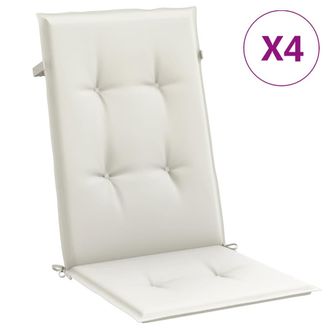 vidaXL Vidaxl - Cojines Silla Respaldo Alto 4 Uds Tela Crema Melange 120x50x4cm