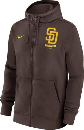 Nike San Diego Padres Lockup Nike Mens MLB Full-Zip Hoodie in Brown | 01NC20QPYP-LU7