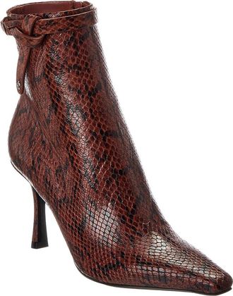 Jimmy Choo London Camie Ab 85 Snake-Embossed Leather Bootie