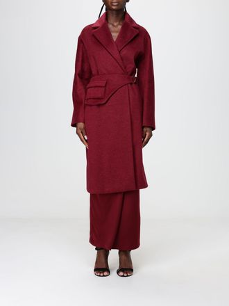 Hanita Long Robe Coat in Rayon Blend with Waist Belt