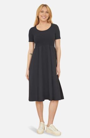 Yumi Jersey Top And Cotton Midi Dress in Navy at Nordstrom, Size 10