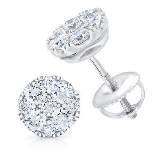 Grown Brilliance 14KT White Gold 1.00 Carat Lab Grown Diamond Stud Earrings for Women