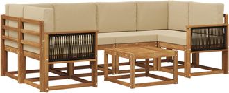 vidaXL Conjunto De Sof&aacute;s De Exterior 5 Uds. Natural Vidaxl