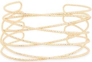 Nordstrom Rack Crisscross Beaded Cuff Bracelet in Gold at Nordstrom Rack