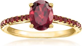 Ross-Simons Garnet Birthstone Ring in 18kt Gold Over Sterling