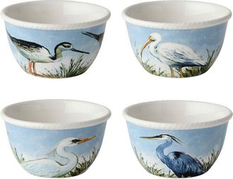 Certified International Coastal Birds Set Of 4 Ice Cream Bowls