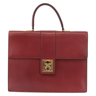 Celine Handbag Leather Red Leather Handbag (Pre-Owned)