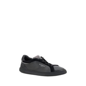 Givenchy Mens Black Leather G Set Sneakers