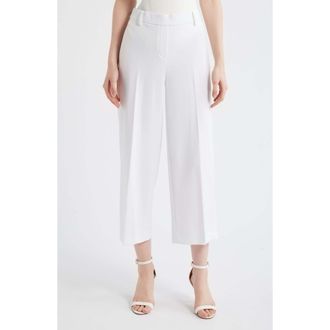 Anne Klein Wide Leg Crop Pants in Crisp White at Nordstrom, Size Small