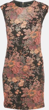 Maje Black Floral Jacquard Mini Dress