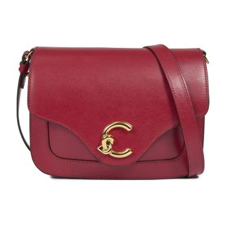 Coccinelle Cross Body Bags, female, Red, Size: ONE SIZE Smooth Leather Shoulder Bag with Logo Detail