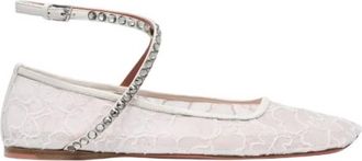 Amina Muaddi Ane Crystal Lace Flats, Brand Size 39 ( US Size 9 )