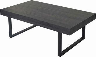 Hhg Nunca Usado] Mesa De Centro Kos T576, Mesa De Sal&oacute;n, 40x110x60cm Certificado Mvg, Aspecto Roble Negro, Patas Metal Oscuro