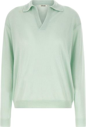 Auralee Silk Cashmere Sweater Maglioni Verde-Donna