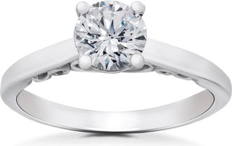 Pompeii3 1/2 ct Lab Created Eco Friendly Diamond Gabriella Engagement Ring 14k White Gold Size Selectable