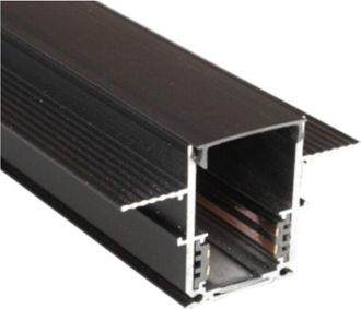 Trade Shop Trade Shop - Binario Lineal De Aluminio Negro Para Luces De Pista Magn&eacute;tica Dc48v 2mt Gf-201-2m