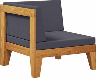 vidaXL Divano Angolare Modulare Cuscini Grigio Scuro Massello Acacia - Vidaxl