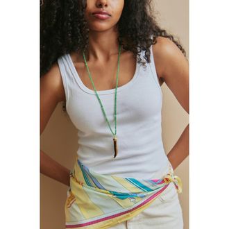 BaubleBar Maeve Semiprecious Pendant Necklace in Brown Multi at Nordstrom