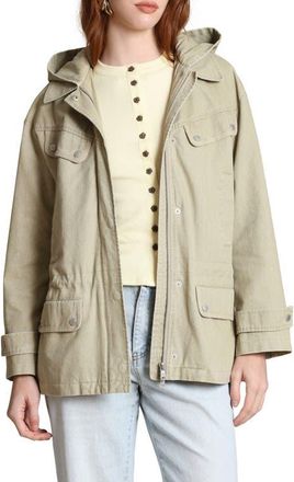 Avec Les Filles Hooded Cotton Field Jacket in Rattan Washed at Nordstrom, Size Xx-Small