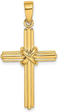 Diamond2Deal 14k Yellow Gold Polished X Center Cross Charm