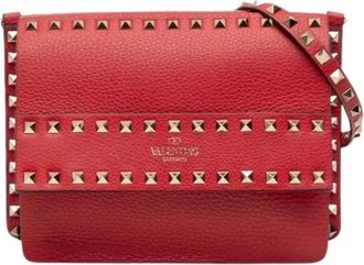 Valentino Pre-owned Cross Body Bags, female, Red, Size: ONE SIZE Pre-owned Leather Crossbody Bag