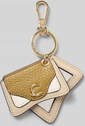 Coccinelle Schl&uuml;sselanh&auml;nger mit Logo-Pr&auml;gung in Sand, Gr&ouml;&szlig;e 1