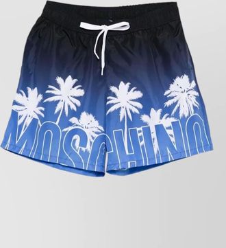 Moschino beach shorts nylon silk palm tree print