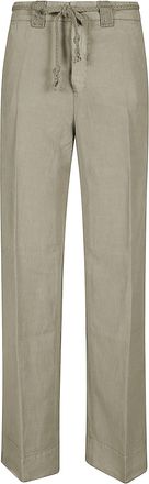 Mason's Straight Fit Twill Trousers With Woven Belt And Classic Design