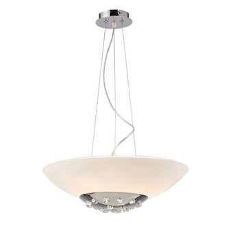 Netlighting Amada Pendant 6 Light G9 Polished ChromeOpal White Glass in Grey