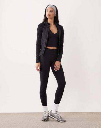 Tala Sculpt - Leggings avvolgenti in vita senza cuciture nero m&eacute;lange