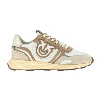 Pinko Sneakers, female, Beige, 8 UK, Leather Suede Casual Trainers
