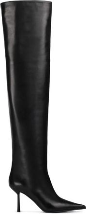 Le Silla 80mm Bella leather pointed-toe knee-high boots - women - Goat Skin/Nappa Leather/Leather - 40.5 - Black