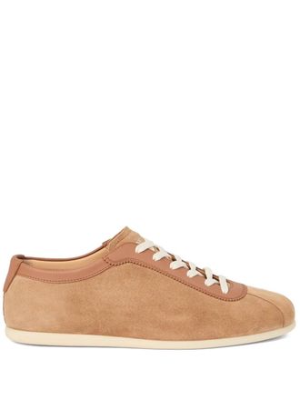 Brunello Cucinelli leather trainers - men - Calf Leather/Calf Suede/Calf Leather/Rubber - 42 - Brown