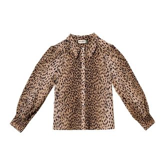 Rixo Shirts, female, Brown, L, Blake Top