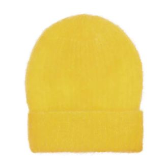 Americandreams Mila Mohair Beanie - Dames - Hoeden - Geel - ONE Size - Wol - Accessoires